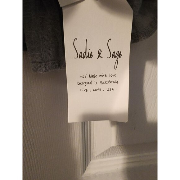 Sadie & Sage Cloud Blue Strapless Ruffle Hem Top Medium 100% Cotton Boho Summer - Picture 4 of 5